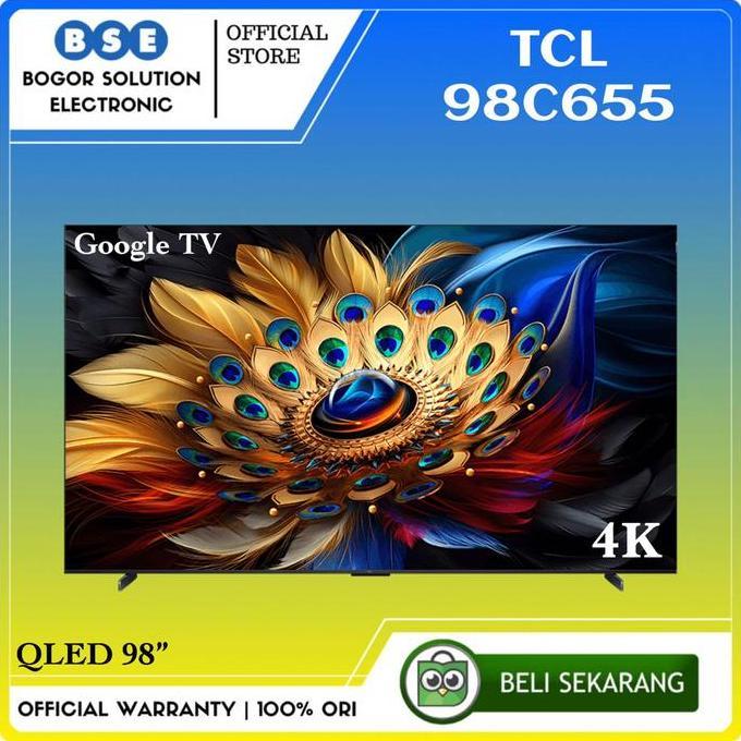 TV Qled Pro TCL 98 Inch 98C655 Qled TCL Smart Google TV C655 98Inch 4K UHD [RESMI]