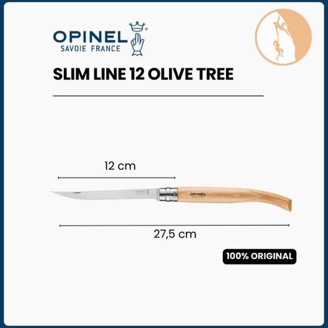Opinel No.12 Slim Line Olive Tree - Pisau Lipat Outdoor