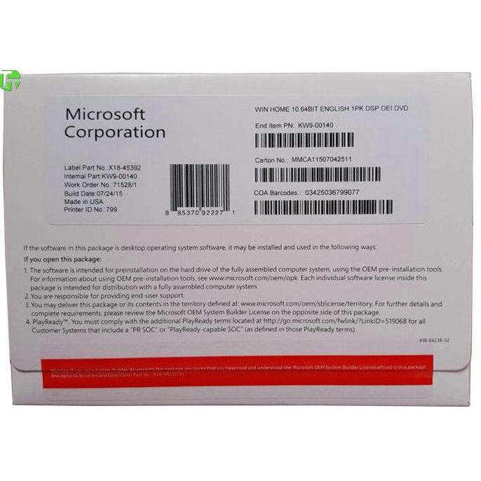 Windows 10 Home 64 Bit OEM