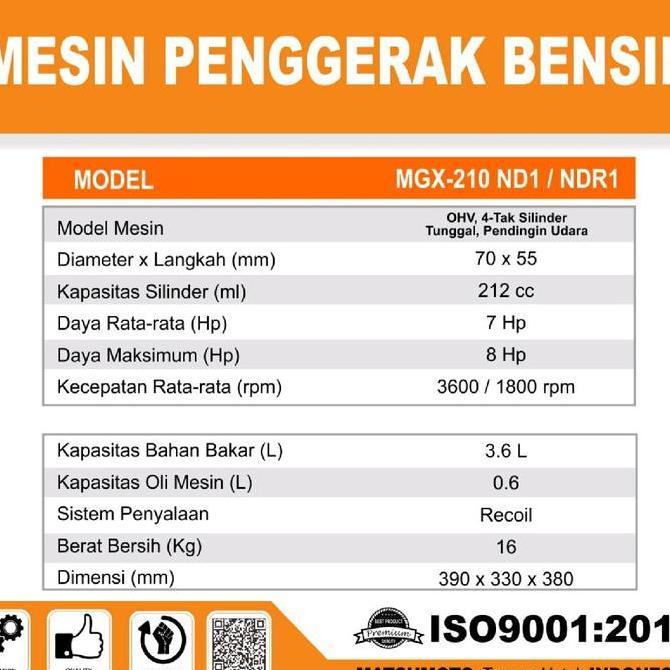 Engine Mesin Penggerak 8Hp Gasoline Engine Matsumoto (Mgx-210)