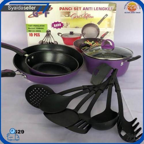 Panci Set Gsf G-2629 / Panci Set Spatula Gsf 2629 / Panci Set Seri Teflon Spatula 10Pcs Gsf 2629 / P
