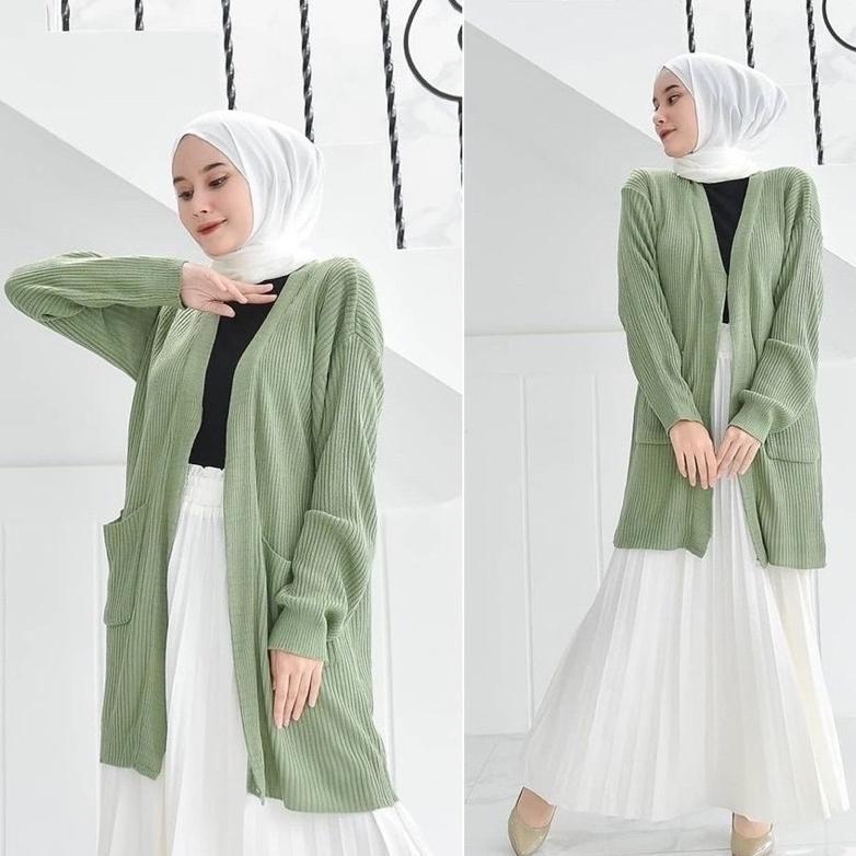 Promo Bulan Ini Lizzy Outfit Cardigan Rajut Panjang Belle Korean Style Rajut Wanita