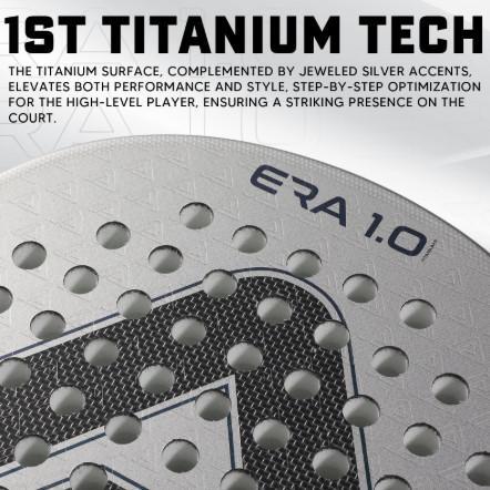 Raket Padel Amasport Era 1.0 Titanium Original 18K Carbon, Power Rebound