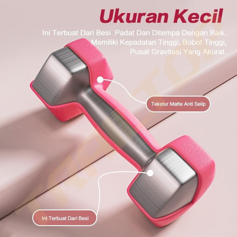 Trailtop Dumbbell Barbel 2Kg Warna Warni Sepasang Alat Fitnes Rumah Gym Workout Angkat Beban Olahrag