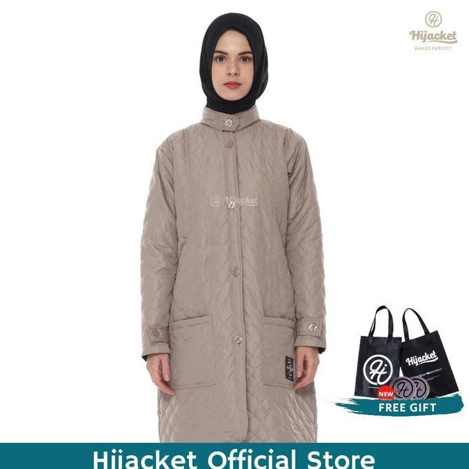 Hijacket Belva Orinal Ivory Jaket Parasut Wanita Muslimah