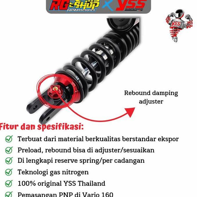shock YSS tabung G sport smooth 340mm Vario 160 orinal thailand