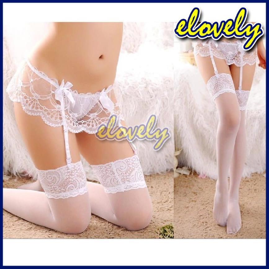 Promo Bulan Ini Elovely Lingerie Sexy Hot Gstring Stocking Sexy Cosplay Lingerie Renda Multi Warna  