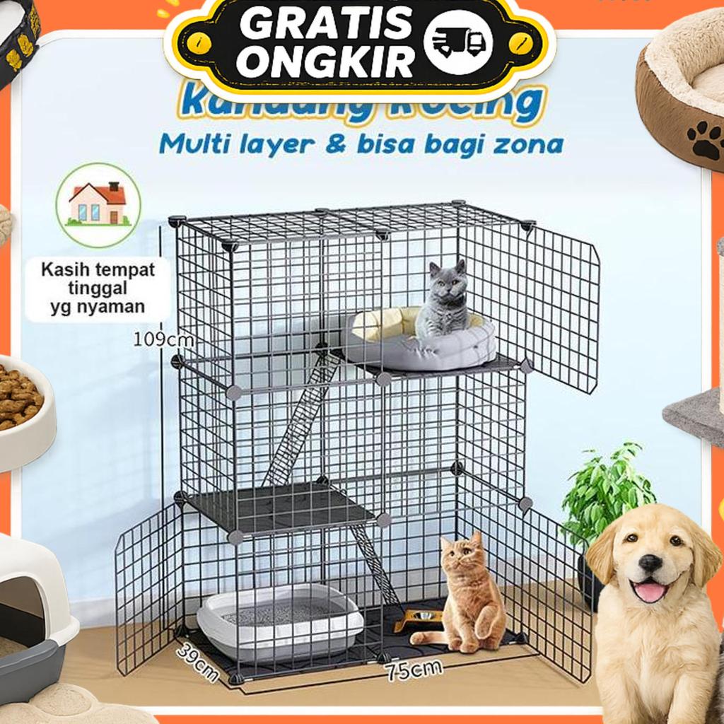 1 Set Kandang Kucing Pagar Kucing Anti Loncat  Alumunium Premium Kandang Kelinci Kandang Hewan Jumbo