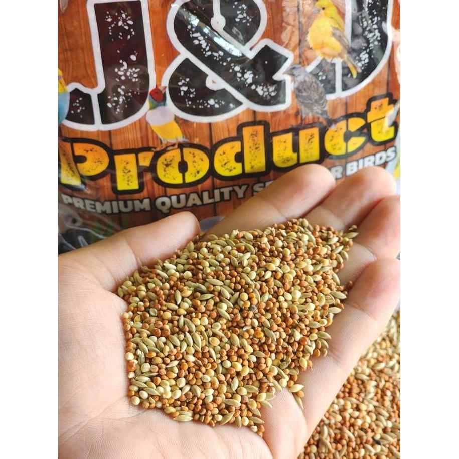 J&J Finch Mix (FM) (1KG) Pakan Burung Emprit, Gold Amadine, Finch