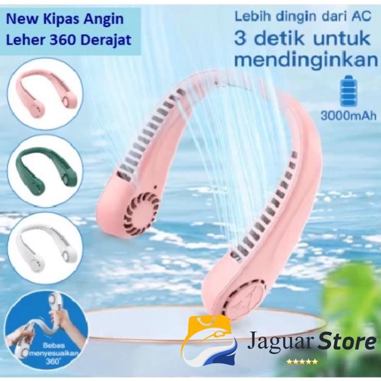 (KIPAS LEHER) Mini Fan Neck Elektrik / Kipas Angin Gantung Leher Portable USB terlaris