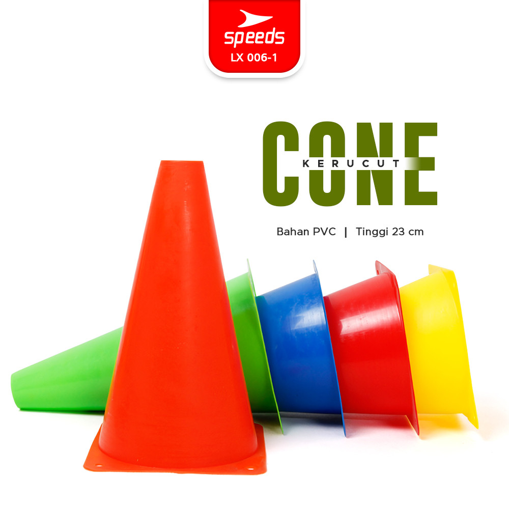 SPEEDS Cone Kerucut Ukuran 23Cm Untuk Latihan Olahraga Futsal Skate Sepak Bola 006-1