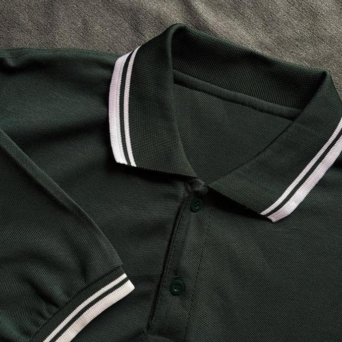 Kaos Polo Shirt Kantong Pria Basic Polo List Shirt Lengan Pendek Ada Kantong Atasan Pria Kaos Polo A