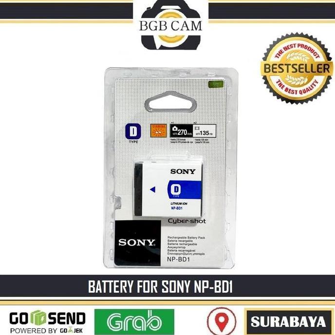 TERBARU - Battery For Sony NP-BD1 / Cybershot DSC-T2 / T70 / T77 / T90 / T200 / T300 / T500 / T700 D