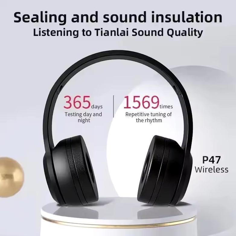 big promo p47 headphone bluetooth wireless gaming headset bass portable stereo bando lipat handsfree