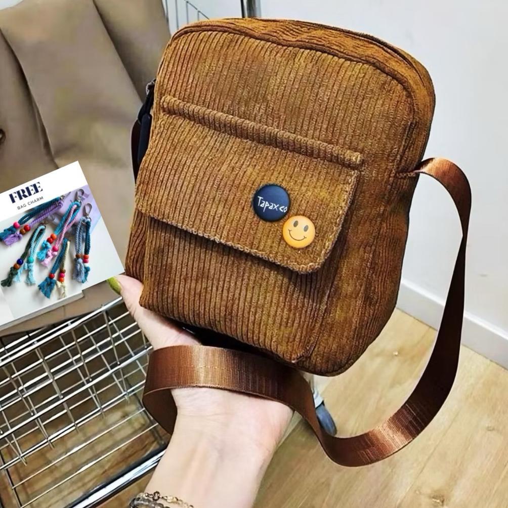 Hot Sale Tapaxco-Tas Selempang Giva - Mini Slingbag Uniseks Tas Pria Wanita Corduroy Polos Tapax I F
