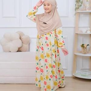 NEW CIARA DRESS GAMIS MUSLIM ANAK PEREMPUN SET KERUDUNG BERGO BAJU WANITA ORI