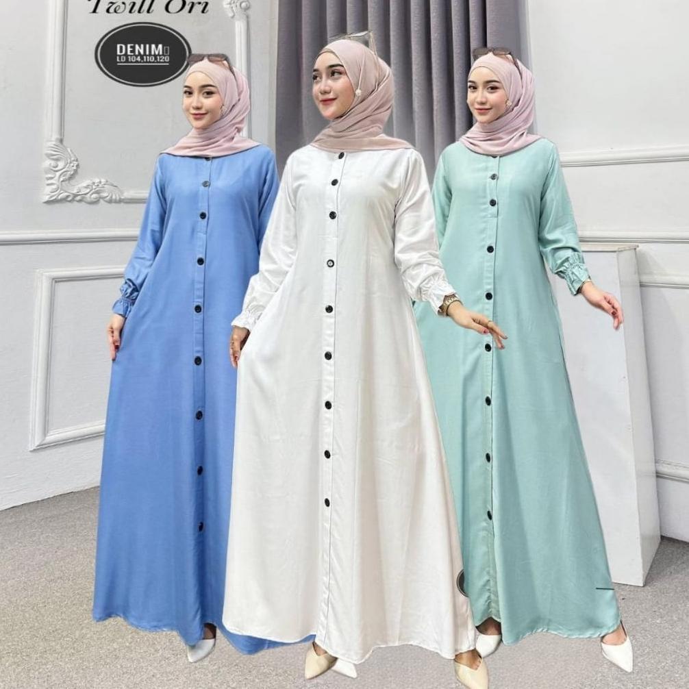 Grade Ori (Cod)Gamis Twill Ori Polos Termurah Di Shopee Kekinian