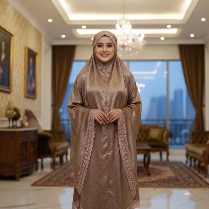Chanani Mukena dewasa Mukena santorini silk