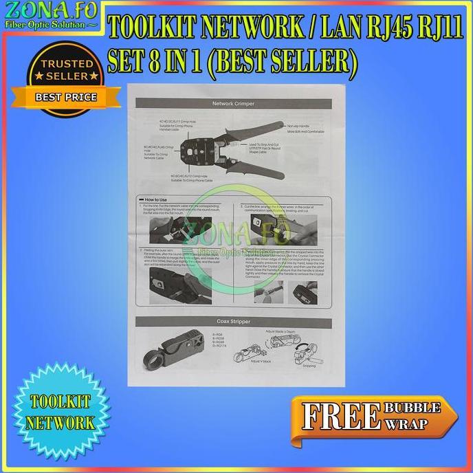 Sale Lan Tester Toolkit Network Repair 8 In 1 / Toolkit Network 8In1 Tool Kit Set Tester Lan Rj45 / 