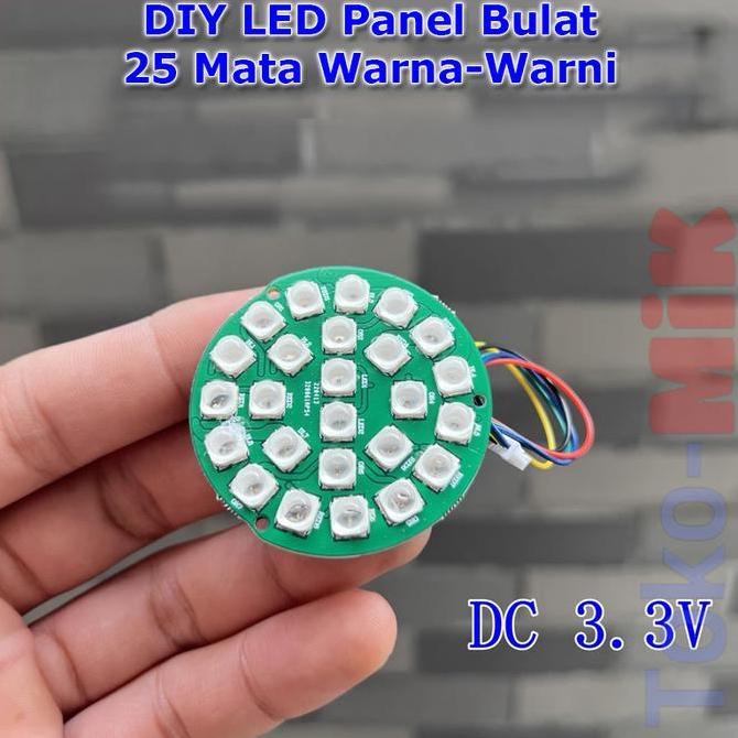 Diy Modul Lampu Led Pcb Dc 3.3V 25 Mata Led Warna-Warni