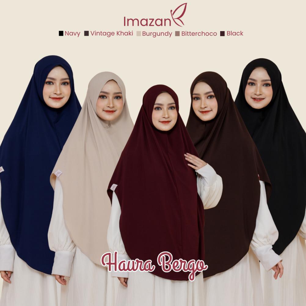 garansi imazan hijab bergo jersey korea non pet khimar syari haura series jilbab instan syari ukuran