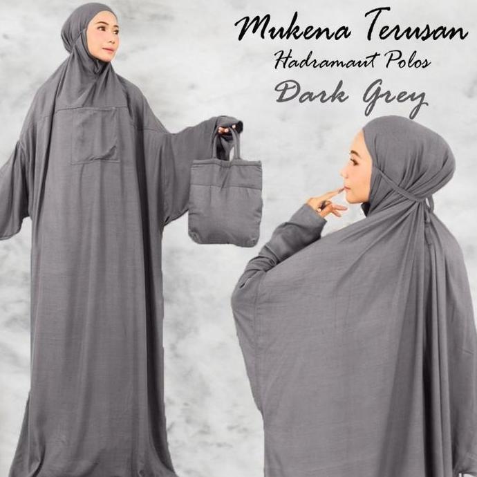 Mukena Terusan Hadramaut polos jumbo rayon premium | mukena malaysia