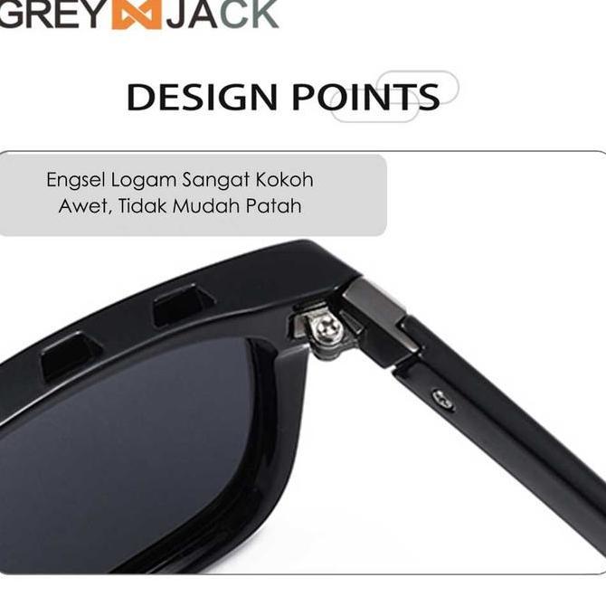 Sale Grey Jack Kacamata Sunglasses Polarized Model Kotak Bold Bahan Tr90 Style Pria Wanita Anti Sila