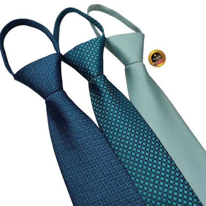 Dasi biru tosca dasi instan siap pakai dasi kantor pria dasi zipper