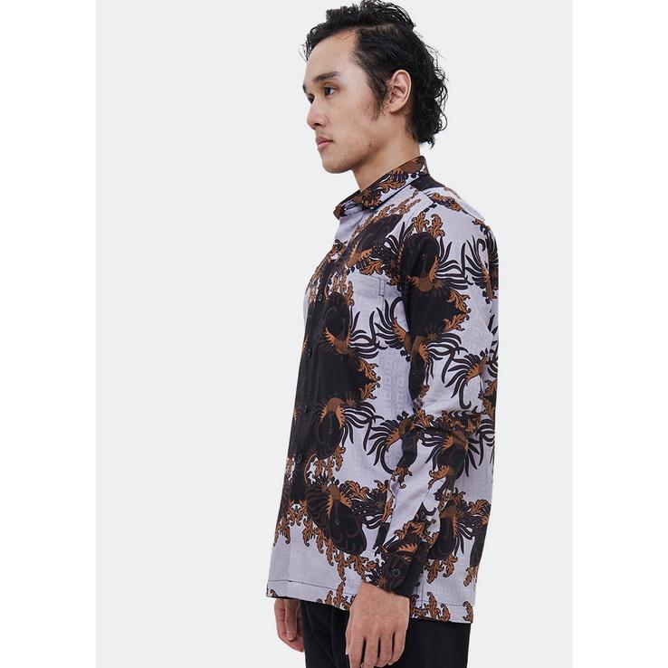 MANZONE kemeja batik pria  lengan panjang ASTADIKA