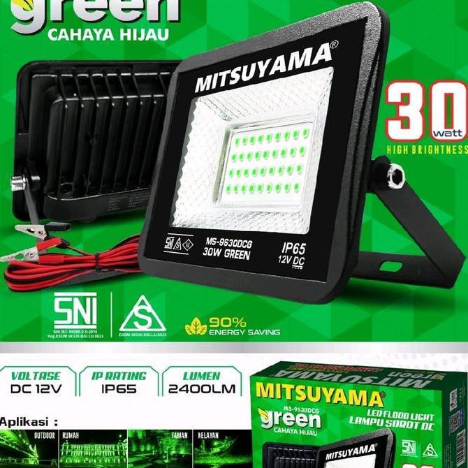 Ready Lampu Sorot DC LED Flood CAHAYA HIJAU TERANG/LAMPU SOROT DC HIJAU
