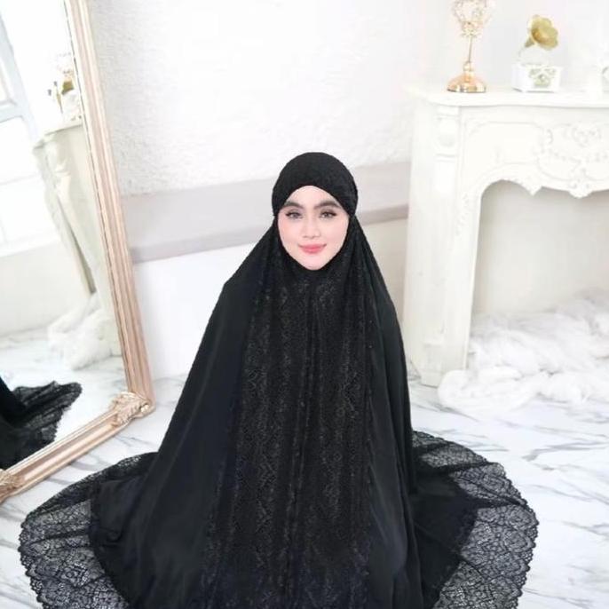 Promo Mukena 2 In 1 Sutera Silk By Poeti Full Renda