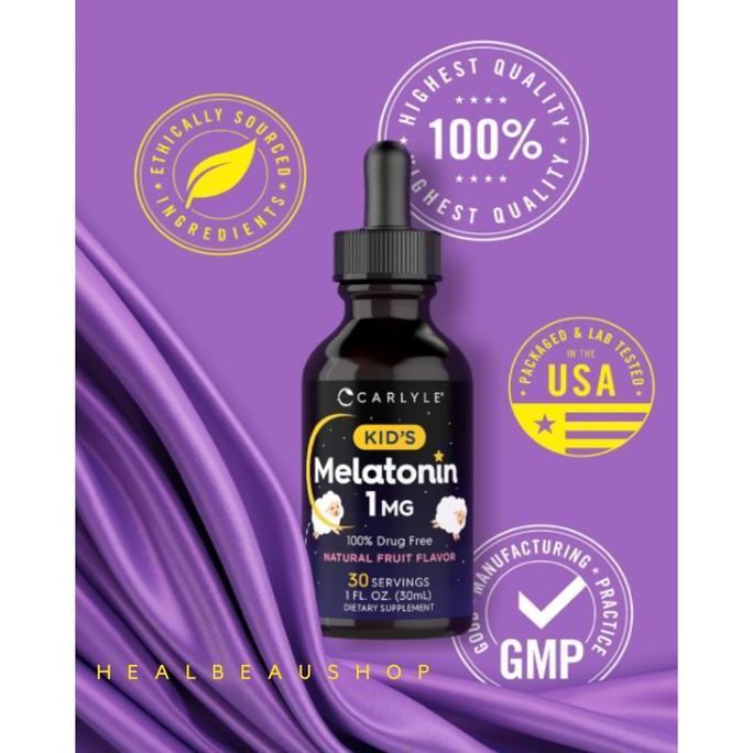 Lansungkirim- Carlyle Kids Melatonin 1Mg Cair Anak Tidur Nyenyak/Lelap 30Servings Us