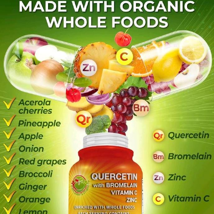 Lansungkirim- Quercetin With Bromelain Vitamin C And Zinc With Organic Whole Food Quercetin Blend 60