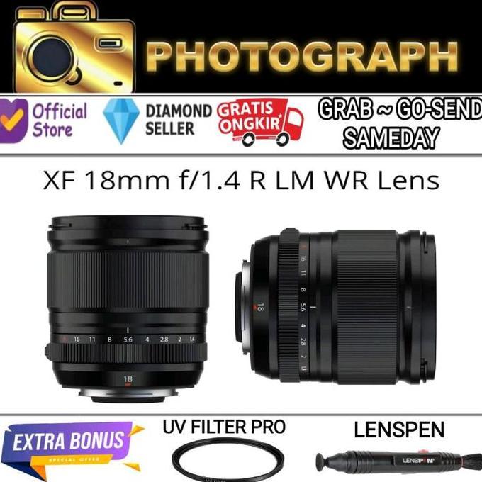 TERLARIS FUJIFILM FUJINON XF 18MM F/1.4 R LM WR / LENSA FUJIFILM XF18MM F1.4 R