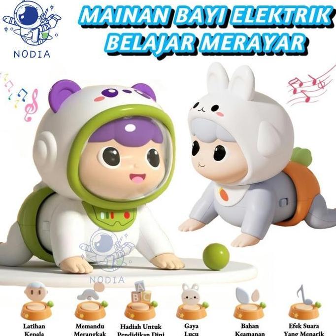 NODIA Boneka Merangkak Mainan Bayi Merangkak Mainan Bayi Merangkak Dengan Musik