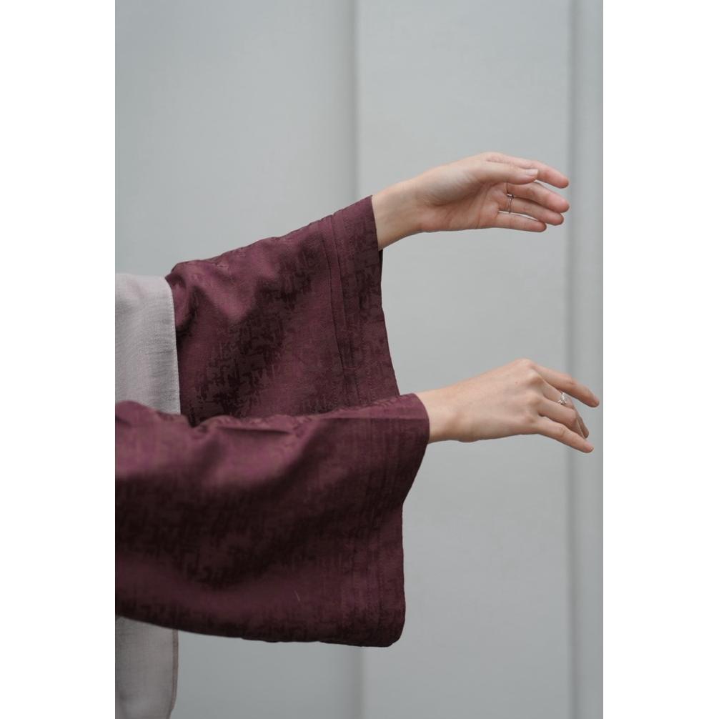 New Product Nawal Abaya By Sabrina - Gamis Bahan Jaguar Viscose Motif Warna Soft Blue Mocca Hitam