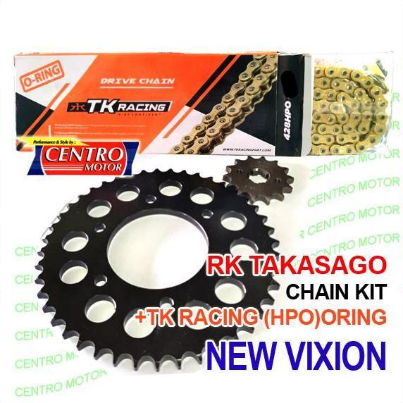 GEAR SET NEW VIXION RK TAKASAGO BLACK EDITION+RANTAI RK ORING