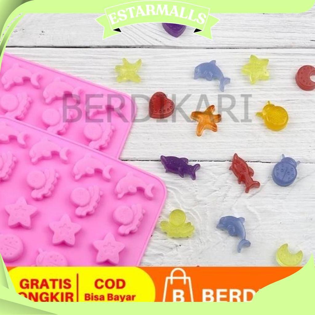 Berdikari Isi 32 Cetakan Puding Kue Coklat Gummy Jelly Permen Yupi Agar Nugget Fondant Silikon Motif