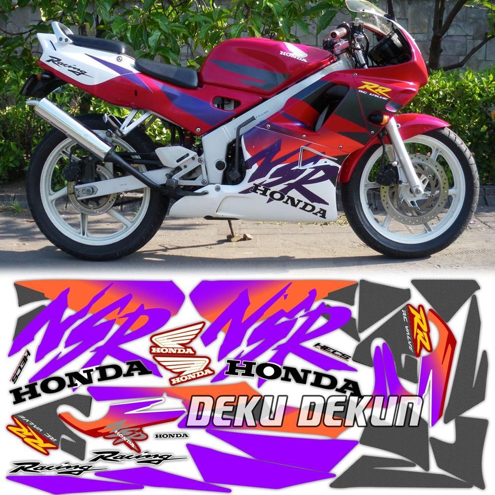 Striping Nsr 150 rr Astra Merah Putih Tahan Vernis Cuting Laminasi Glosy