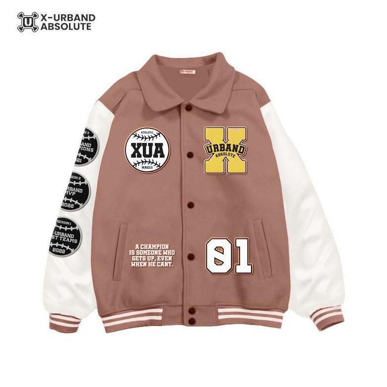 GARANSI XUA Jaket Varsity Baseball Jaket Unisex Vintage Baseball
