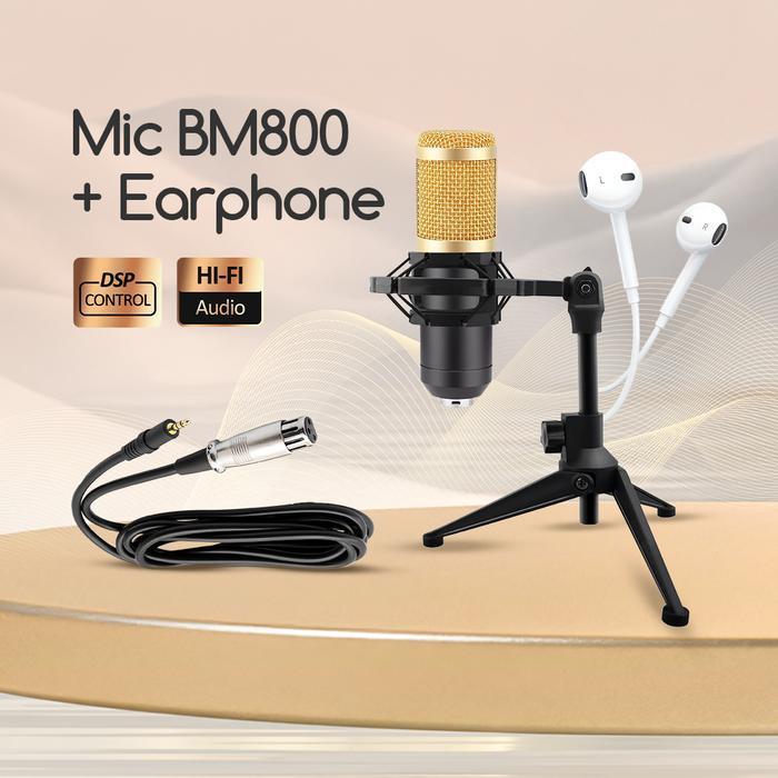 BONKYO F999X & BM800 SET STREAMING LENGKAP SOUND CARD OTG CABLE HEADSET LAMPU PENGUAT CAHAYA IDEAL U