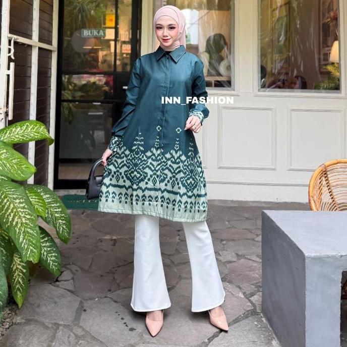 PROMO Tunik Batik Wanita Jumbo Big Size ld 120cm Modern Terbaru Kain Polimicro Tebal Busui Friendly 