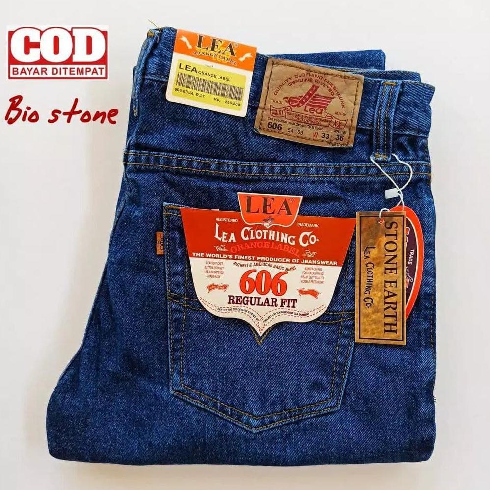 Hemat Celana Jeans Panjang Pria Lea 606 Standar Reguler Basic Original Hight Quality Size 28 - 44