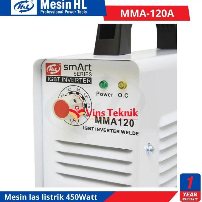 Murah H&L Mma 120 Mesin Travo Las Listrik 450Watt Travo Las Igbt Mma120