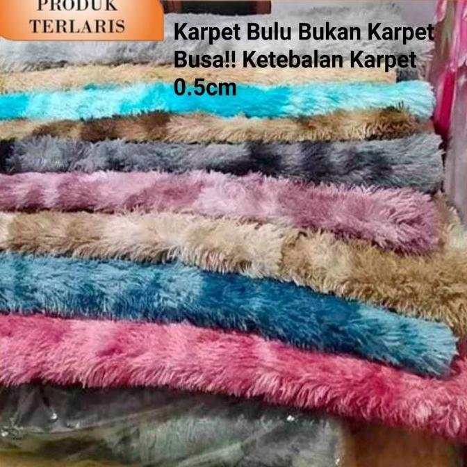 [COD] 200x200 Karpet bulu Ombre lembut tebal bulu 4cm karpet lantai