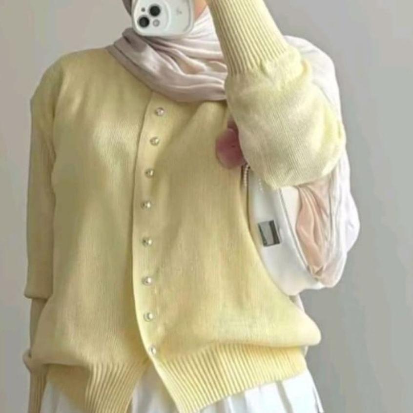 Nr Cardigan Rajut Kancing Atasan Baju Wanita Knitwear Cardigan