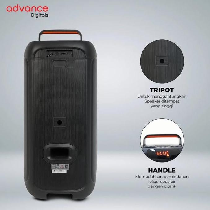 Grosir Advance (K8D-C) Speaker Portable Karaoke Advance 8" Inch Double 1 Tahun Garansi Resmi Untuk T