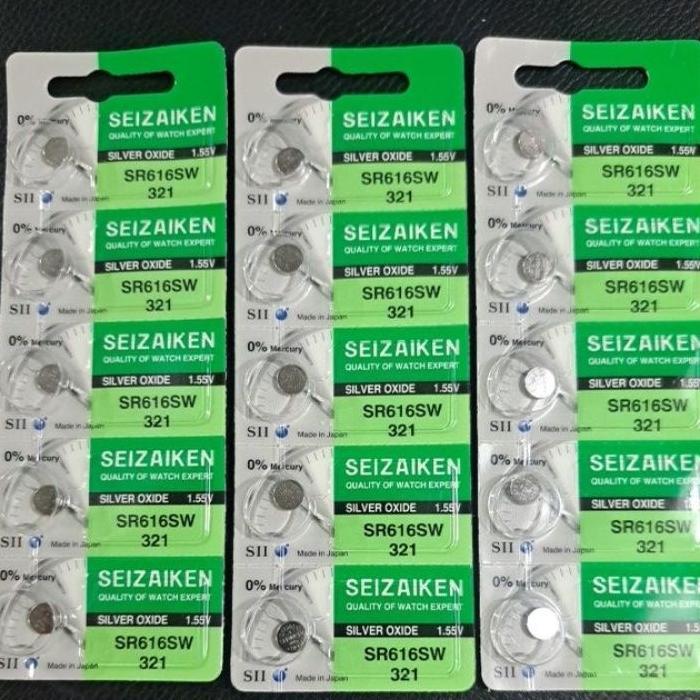 Baterai Seiko Seizaiken 616 Sr616Sw 321 1.55Volt Original (5Pcs)