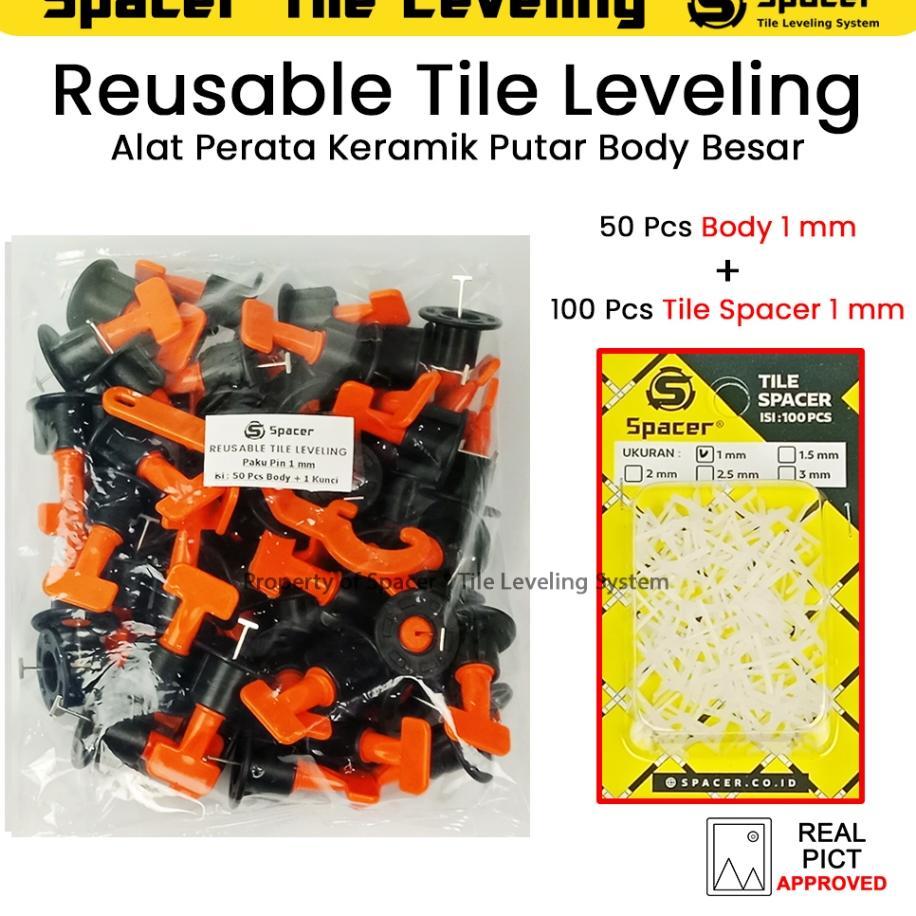 Rtl Pin 1 Mm Reusable Tile Leveling Pin 1Mm Leveling Keramik Model Putar Nat 1Mm Isi 50 Pcs