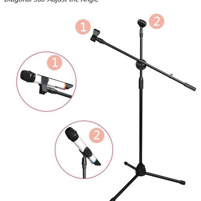 Promo Tripod Microphone Stand Mikrofon Tripod Microphone Standing Stand Mic Holder Mic